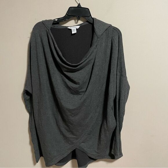Athleta Purana Wrap Sweatshirt Charcoal Heather Grey- Size Small - Picture 6 of 9